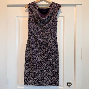 Connected Apparel Purple Lace Midi Dress